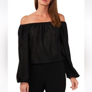 Halogen Shimmer Off the Shoulder Top
